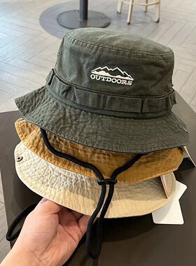 男女户外登山帽女防晒日系小众速干西部牛仔帽子大头围徒步遮阳潮