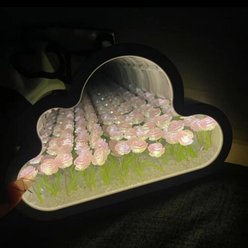 七夕马卡龙玫瑰花镜灯DIY礼包