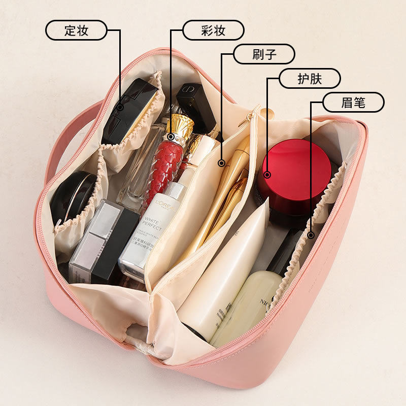 2024年新款大容量网红风琴枕头化妆包便携外出收纳洗漱包,收纳整理,化妆包,淘宝优惠券,粉丝福利购,淘宝优惠卷