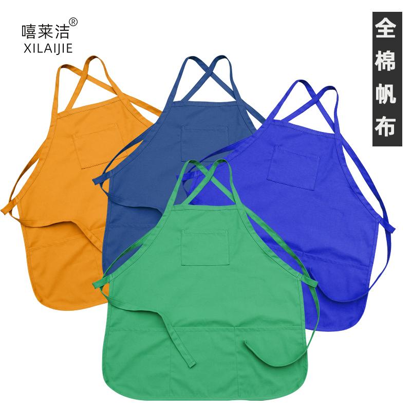 全棉交叉背带短款工作围裙