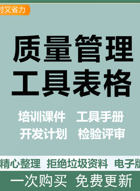 企业质量管理工具手册五大工具APQP/PPAP/SPC/MSA/FMEA表格案例