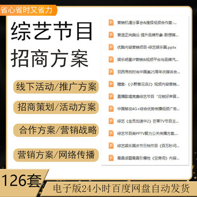 综艺节目招商策划活动营销推广跨界合作设计制作方案PPT模板