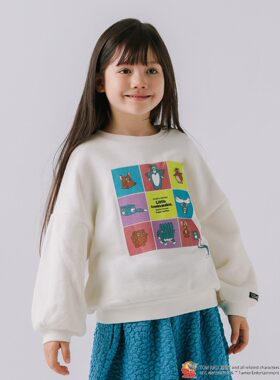 补货 80-140 日单贵牌 fo 男童女童猫和老鼠联名款纯棉毛圈卫衣