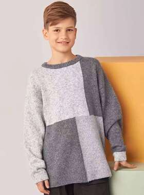 130-170 欧美单 max 男童中大童拼色毛衣针织衫外贸原单童装