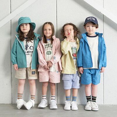 100-140 日单 broom 男童女童连帽外套日本原单外贸童装