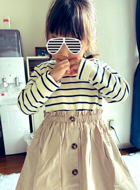 90-150 日单贵牌 beb*e 女童长袖连衣裙日本原单童装