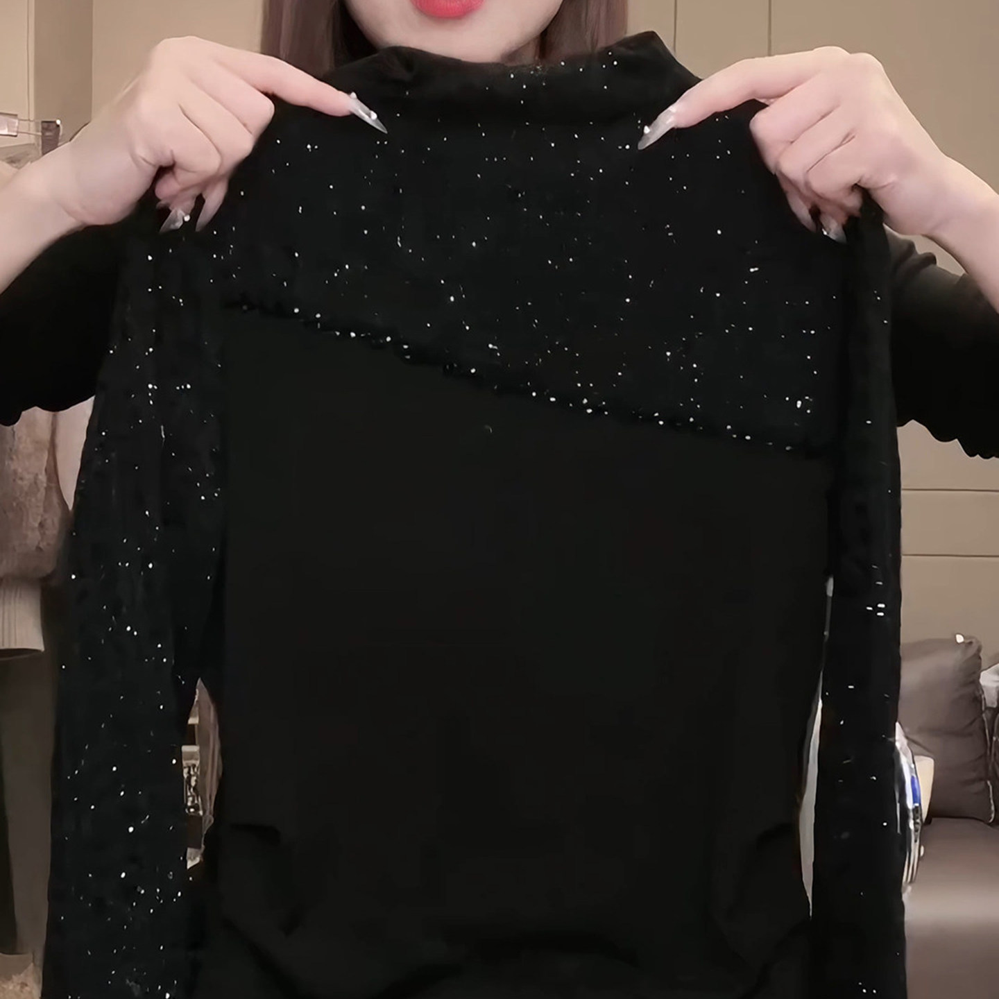 轻奢洋气亮丝半高领长袖t恤女2025秋冬新品韩系气质打底内搭上衣,女装/女士精品,大码内搭,淘宝优惠券,粉丝福利购,淘宝优惠卷