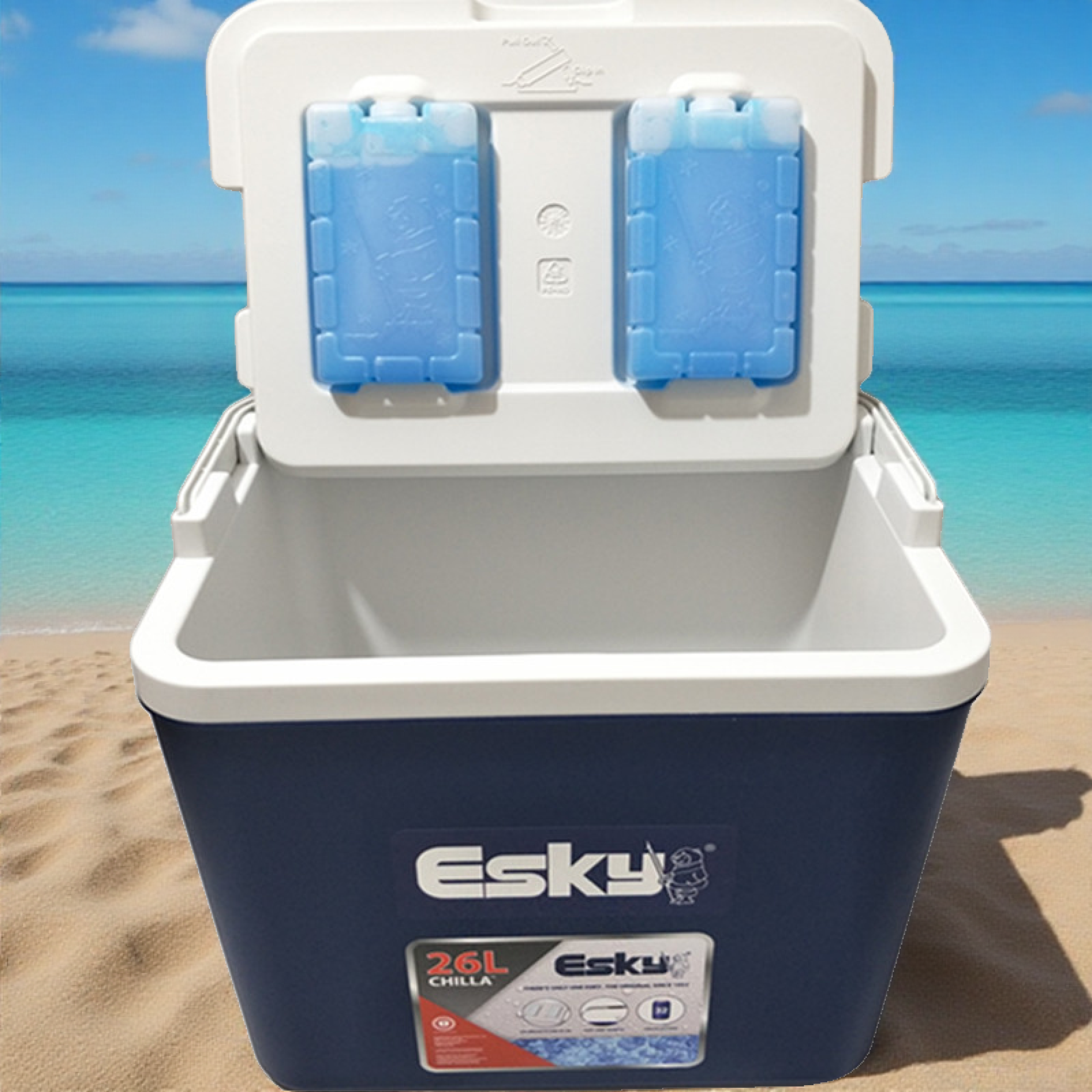 Esky保温箱26L冷藏箱便携式食品冷链箱 车载保温箱带原装蓝冰2只