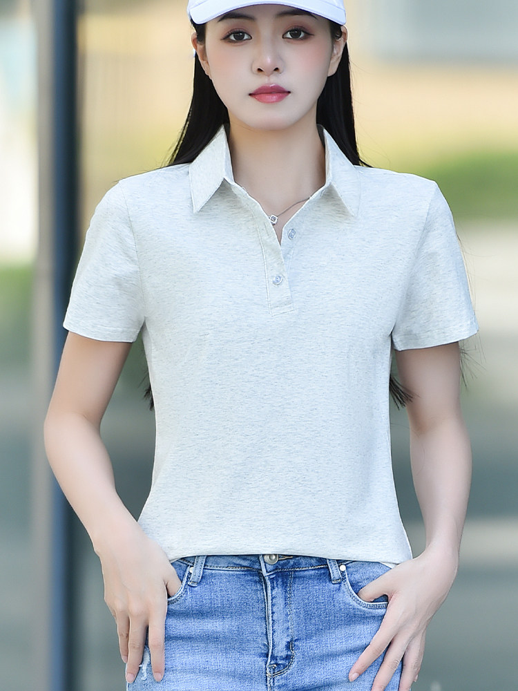 RED MENS AND WOMENS LAPEL SHORT SLEEVE T-SHIRTS POLO SHIRTS WOMENS ATHLEISURE CUSTOM WORK CLOTHES PRINTED LOGO BRAND TOPS