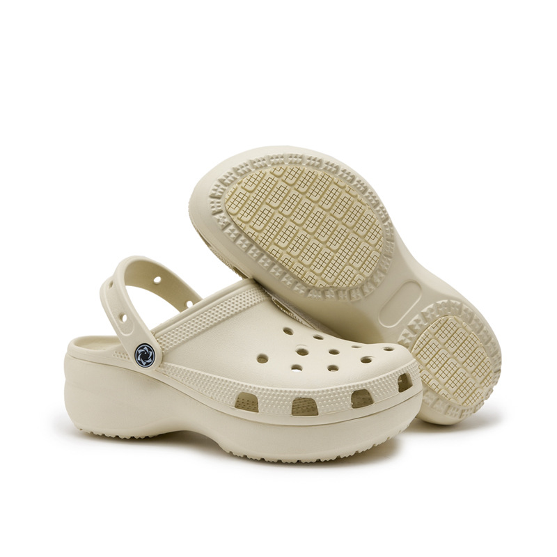 JDOV洞洞鞋外穿防滑ins潮增高加厚底新款沙滩鞋时尚高跟包头拖鞋