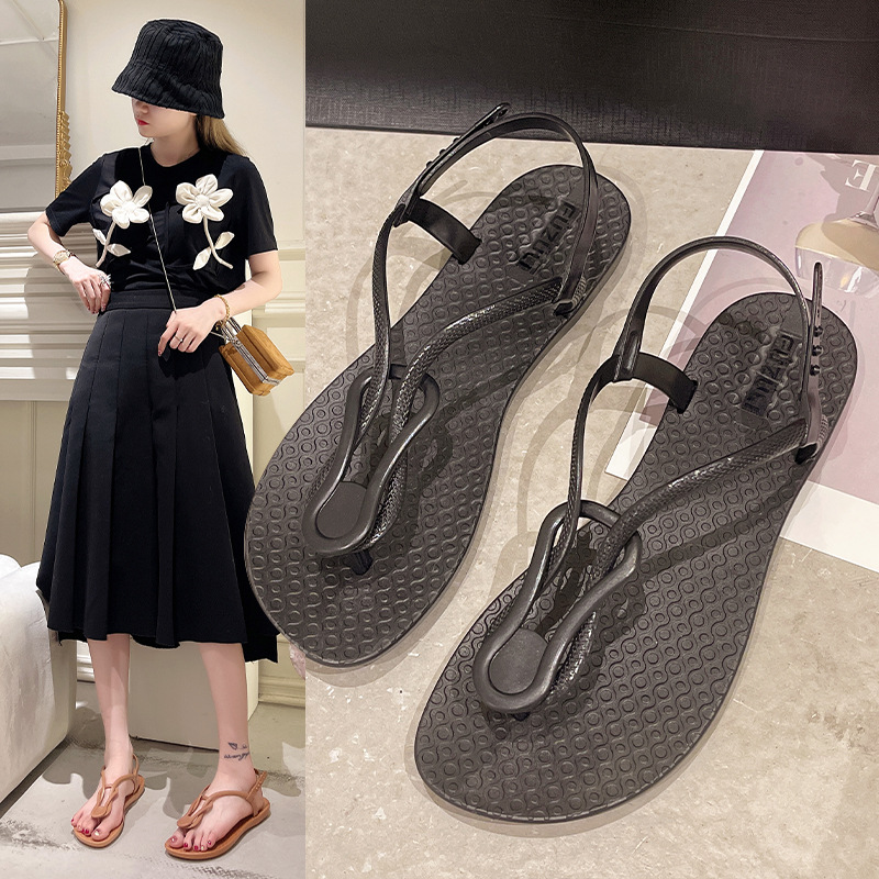 2022年休闲女士凉鞋 沙滩运动平底凉鞋 居家卧室人字拖可外穿