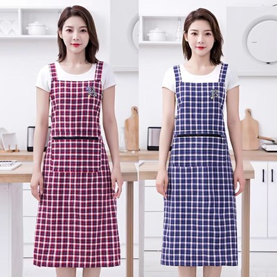 加长过膝围裙家用棉布透气厨房做饭耐脏防污干活穿男女大人工作服