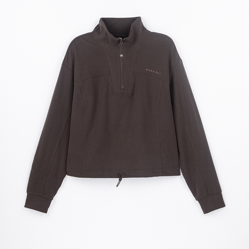 李宁女子立领半拉链卫衣