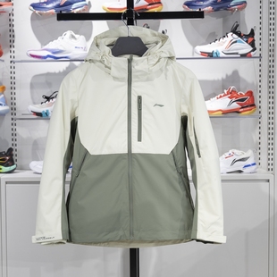 李宁三合一风衣女子2023冬季 防泼水宽松运动风衣外套AWBT014