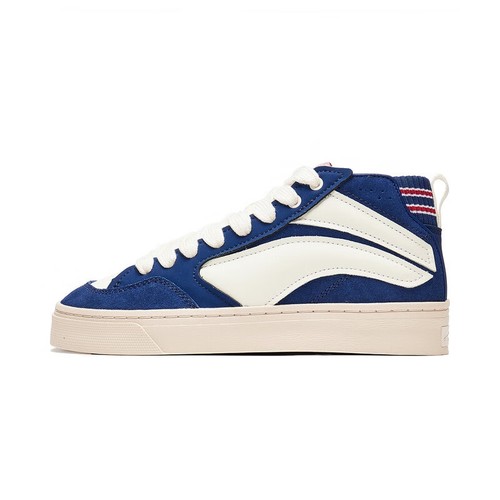 李宁车缝线系带男子中帮滑板鞋