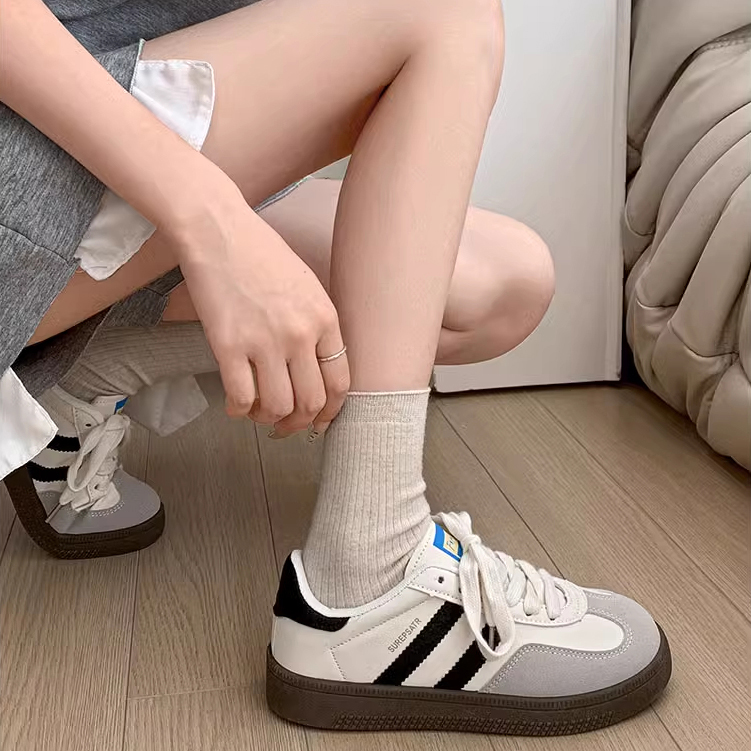 复古百搭厚底休闲德训鞋