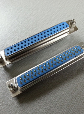 优联康D-SUB37PIN直插母座 矩形DP37孔焊板母头D型37针立插连接器