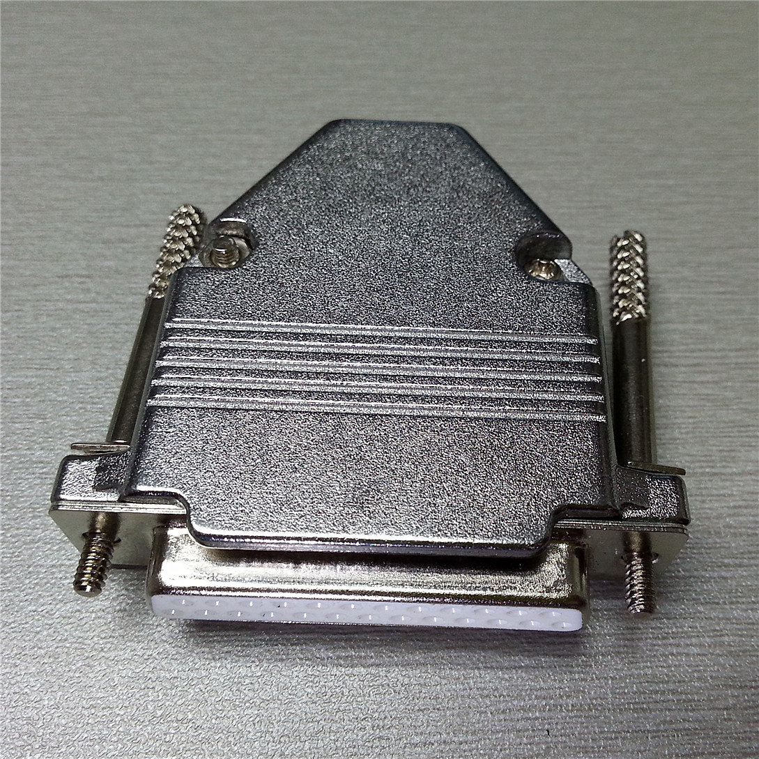 老模DB25P锌合金金属外壳dsub44 5W5 9W4 13W3 17W2 21W1插头铁壳