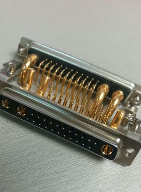 优质大电流dsub25W3卧式母头连接器混合重载矩形22+3电源电线插座