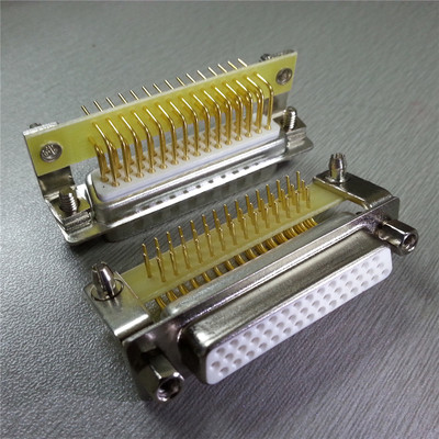 车针镀金三排HDR44P弯脚母座实心