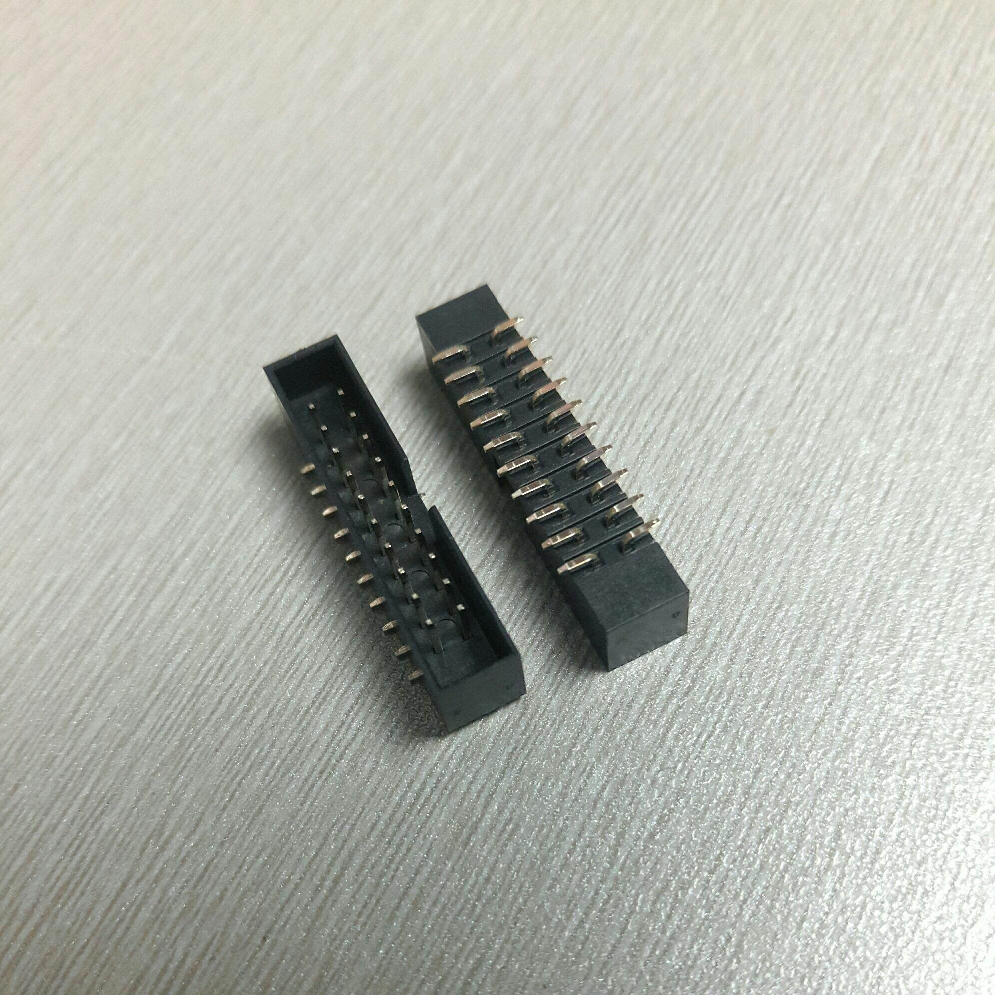 黑色简牛连接器2.0mm间距贴片式MDC3 2x10P排线针座IDC灰排端子座图片