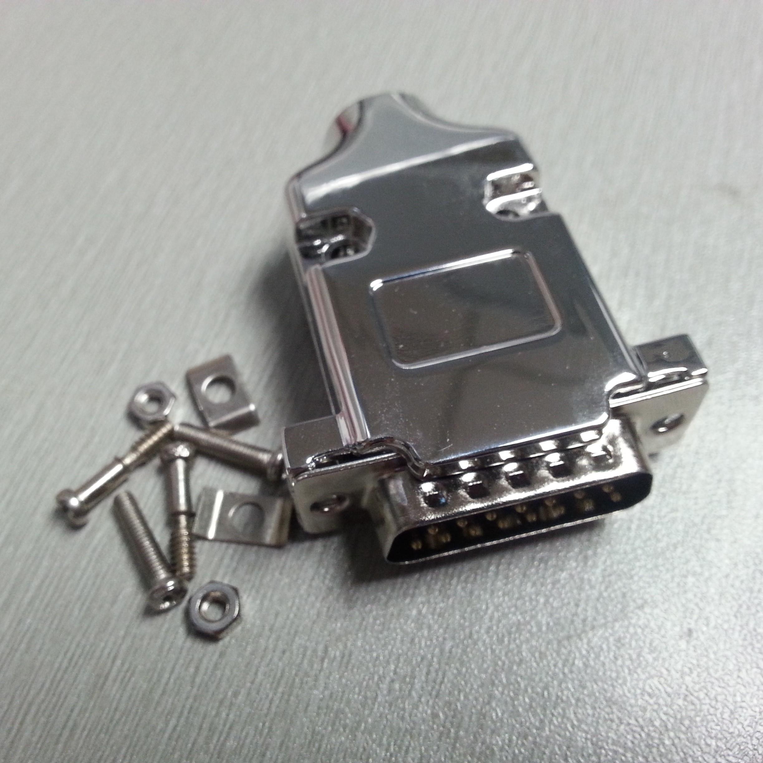 优质DB15pin HDB26 3W3 3V3 公母锌合金屏蔽壳 7W2针金属装配外壳