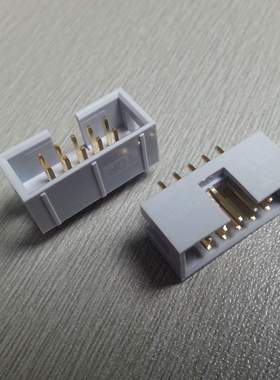 优质2.54间距直插简易牛角 镀全金3U 灰色DIP直针10 2*5PIN双排针