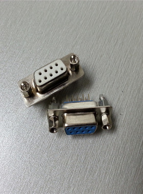 优质DP9PIN母座铆鱼叉锁螺丝矩形D型D-SUB9孔RS232立式插座连接器
