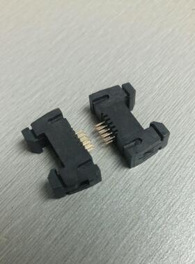 新品母头包邮127210PIN直插牛角连接器I排线座2x5P双排直针短耳