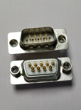 供应DSUB镀金3U车制DB9P公头优联康RS232串口实芯DB9针连接器插头