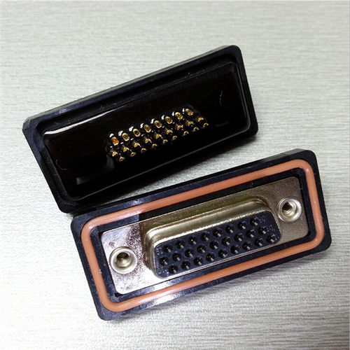 现货防水D-SUB26PIN母头座接插件 三排HDB26孔VGA电脑连接器插头