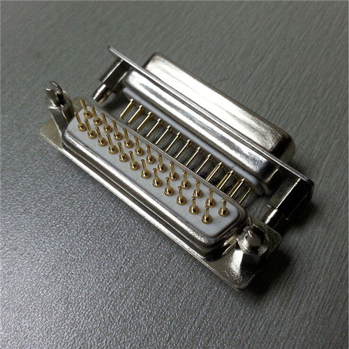 优联康军工级车针DP25PIN直插母座镀金3u实心25芯电脑并口连接器