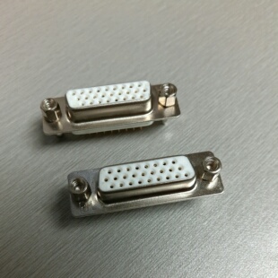 直插镀金3U白色铆锁HDP26母座D-SUB实芯车针三排d型VGA母头连接器