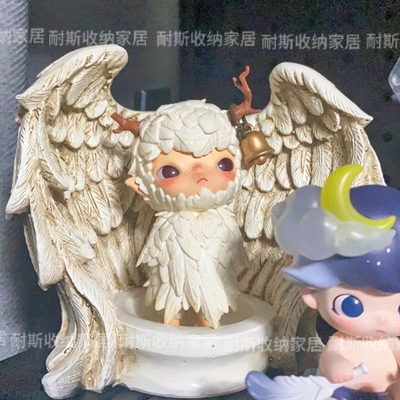小野造景道具摆件泡玛特鸟人手办收纳keeno凝结祈愿天使翅膀底座