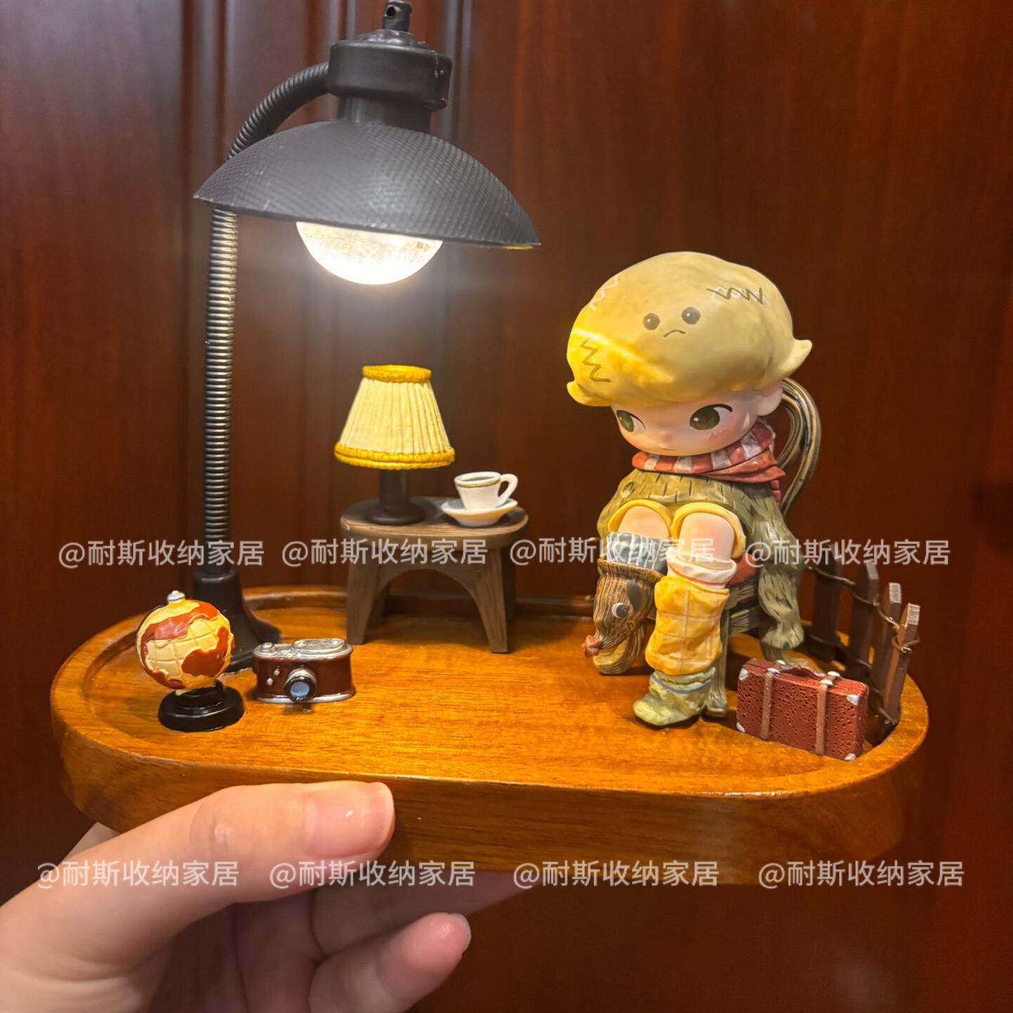 如果今天星期八造景diy材料包泡泡玛特dimoo场景手办木质托盘