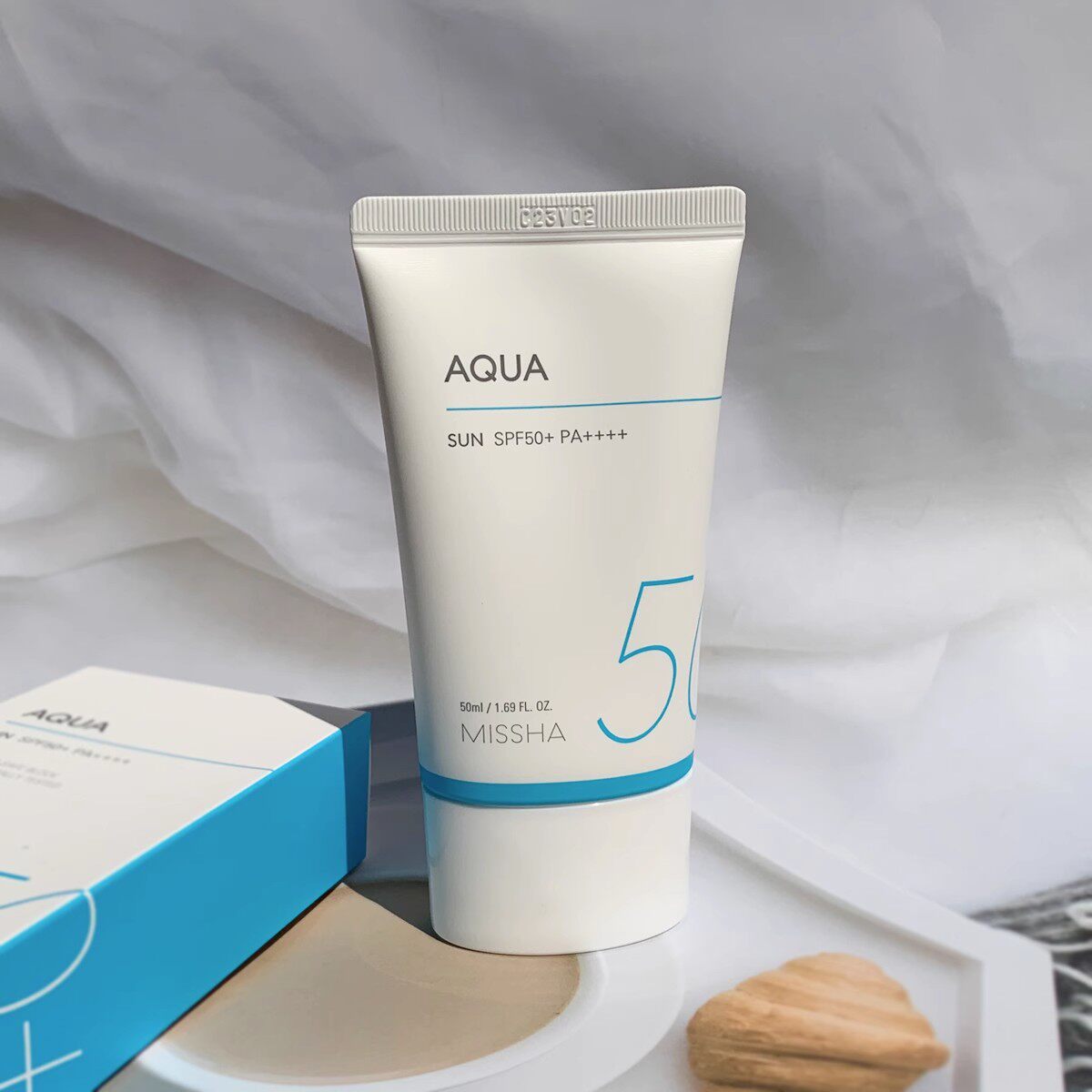 韩国Missha谜尚AQUA清爽啫喱防晒霜不油腻防晒乳SPF50+学生军训