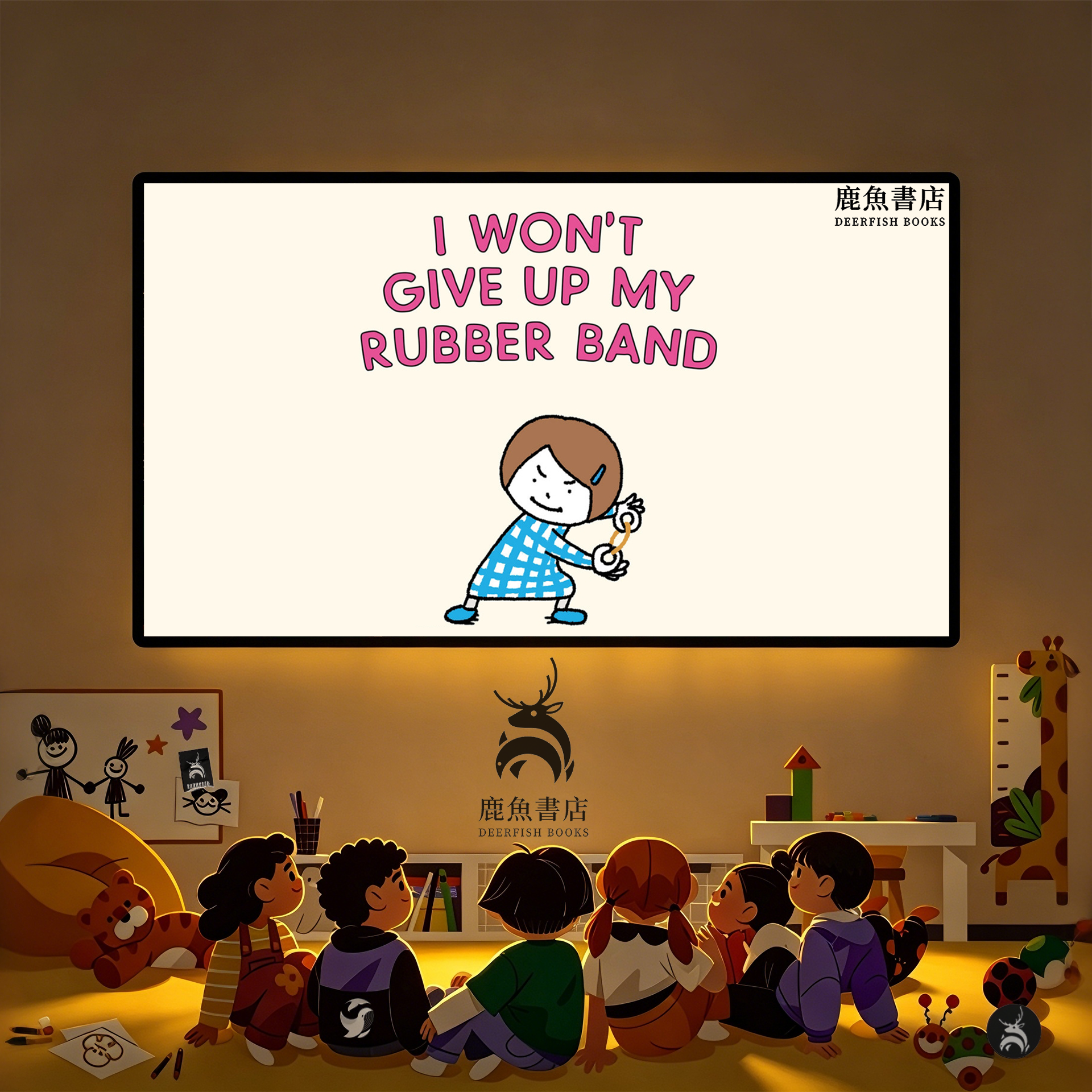 I Won't Give Up My Rubber Band中班英文绘本启蒙PPT课件素材
