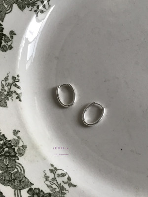 iFHHee少见的椭圆！基础日常耳扣韩味法式耳扣圆环s925通体