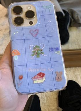 iFHHee  蓝miu宝箱 %小动物 原创设计 少女清爽夏日双层imd手机壳