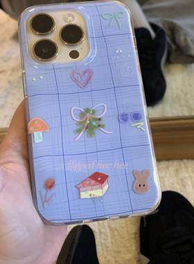 iFHHee  蓝miu宝箱 %小动物 原创设计 少女清爽夏日双层imd手机壳