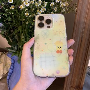 iFHHee “翠儿花园”原创设计 手绘插画晕染蓝绿双层imd手机壳