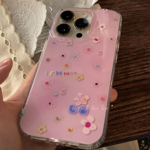 iFHHee “樱粉花花”原创设计蓝樱桃 vc100%双层imd手机壳