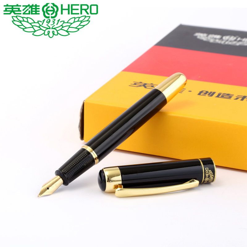 美进口新款上市书写练字钢笔办公黑丽雅商务英雄9018金属书法工笔