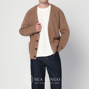 放心拍 编织纽扣羊毛针织开衫 25时装 V风格 潮流毛衣外套 潮牌B