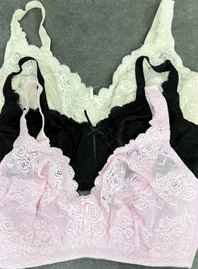 821欧美外贸蕾丝大杯内衣无钢圈舒适超薄全杯睡眠文胸75-95BDEFGH