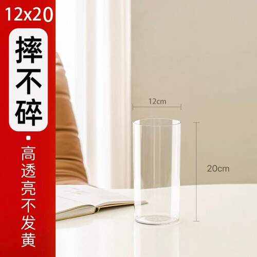 【金钻专用花瓶】亚克力水培绿植大王金钻简约直筒水培花瓶摆件