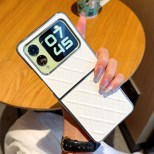 适用华为novaFlipS手机壳小折叠屏Nova Flip素皮电镀菱格s外壳PSD-AL80时尚flips保护套noveflip简约novaflip