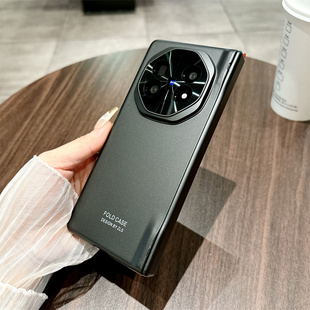 适用vivoxfold5手机壳新款 fold5肤感纯色透明 vivofold5铰链全包xfold5电镀磨砂V2436A折叠屏vivo中轴保护套x