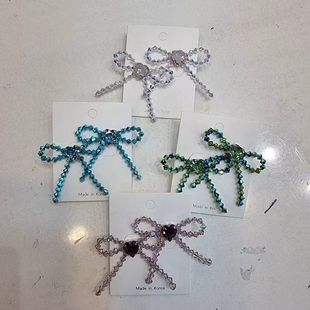 韩国进口耳饰S家水钻奢华爱心蝴蝶结闪闪高级感小众气质耳钉耳环