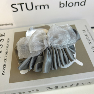 韩国东大门新款高级感褶皱蝴蝶结飘带气质氛围感弹夹发夹发饰头饰